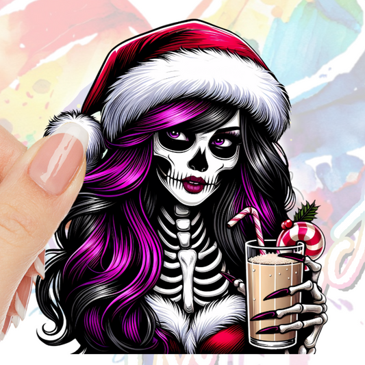 Pretty Hair Santa UV DTF Decal