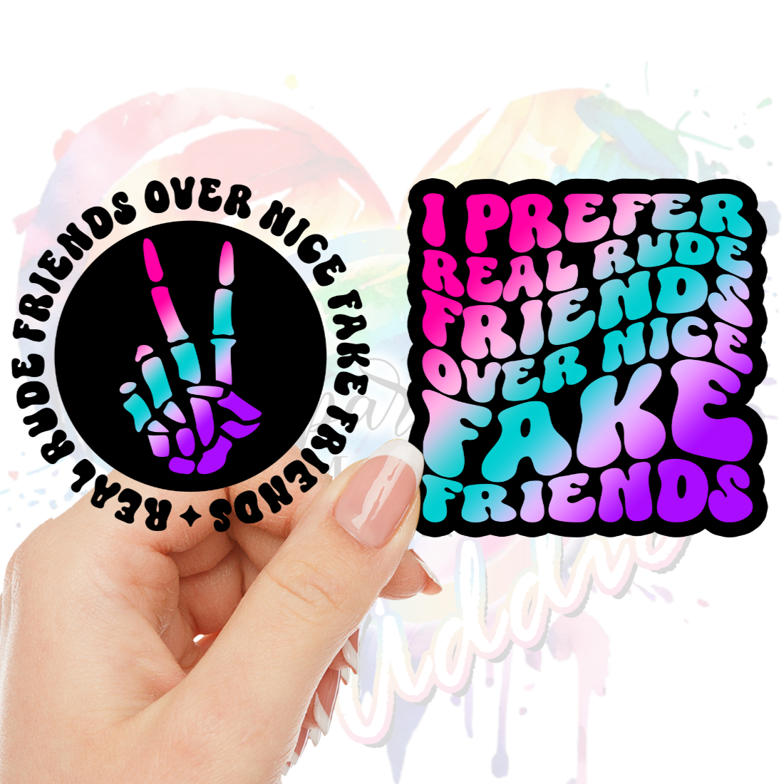 I prefer Real Rude Friends UV DTF Decal Set (2 Decals)