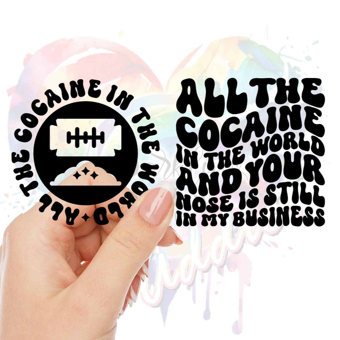 All the cocaine UV DTF Decal Set (2 Decals)