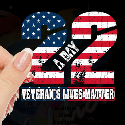 Veteran's Lives Matter Grunge UV DTF Decal