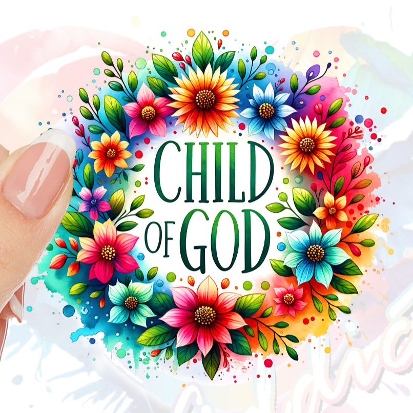 Child of God Flower wreath UV DTF Decal