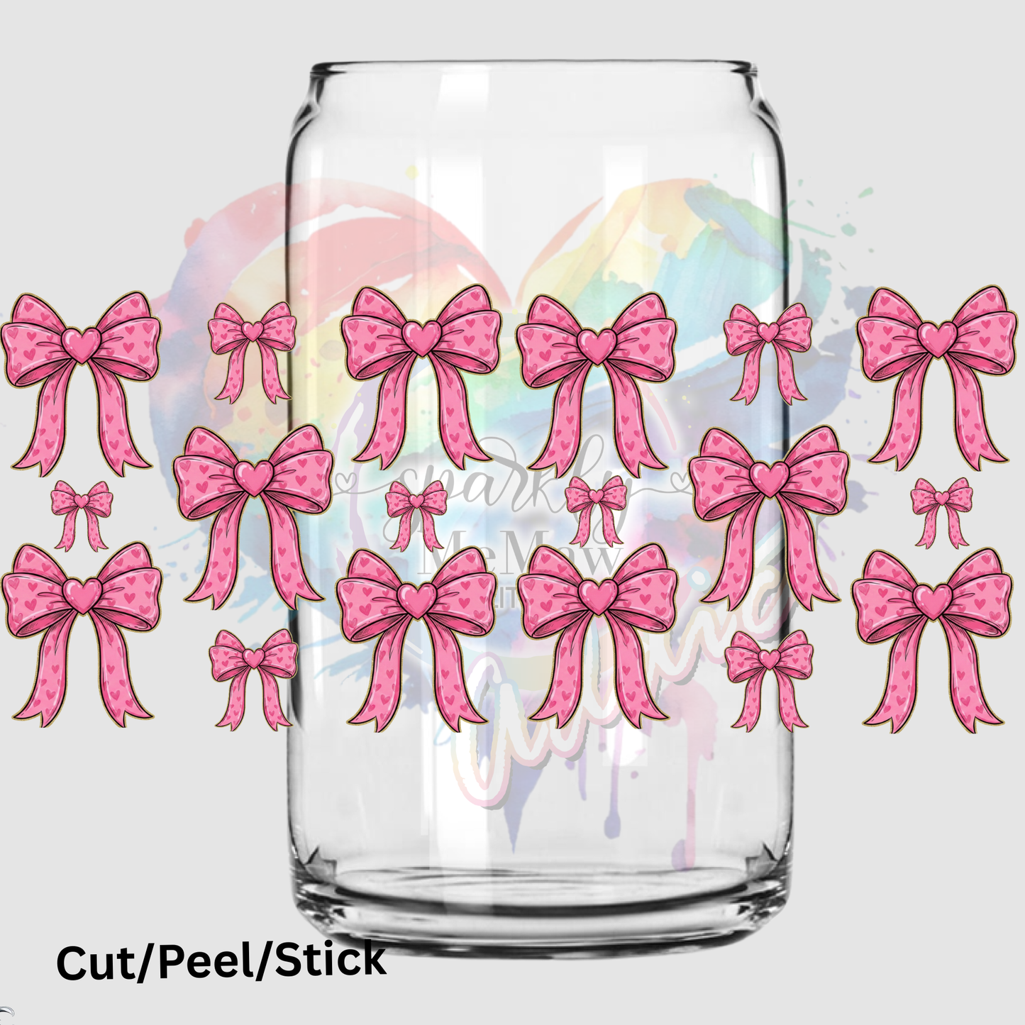 Pink Bows 16 oz UV DTF Wrap