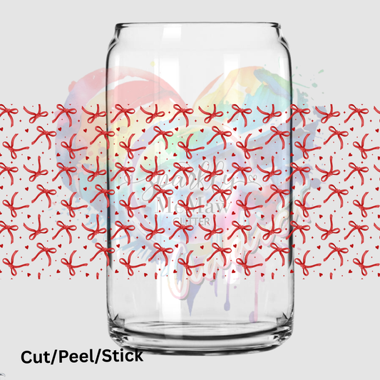 Tiny Red Bows 16 oz UV DTF Wrap
