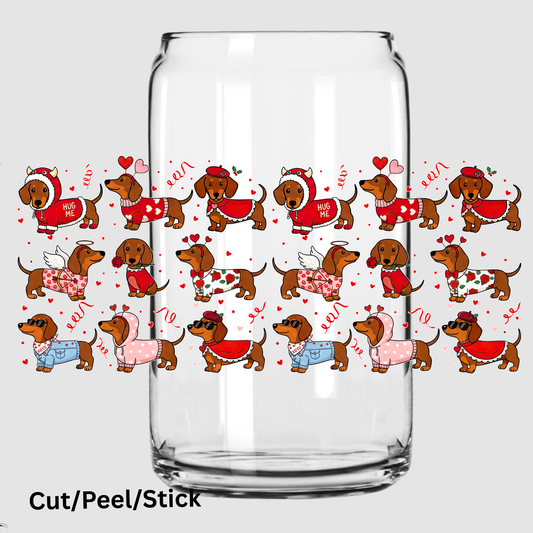 Valentine Puppy 16 oz UV DTF Wrap