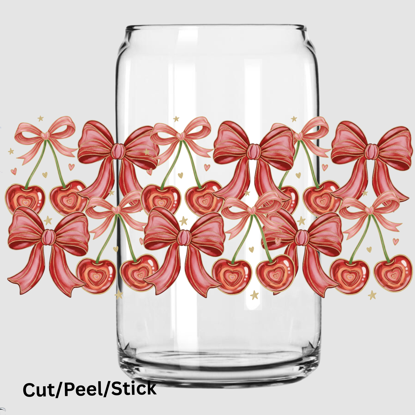 Painted Bows and Cherries 16 oz UV DTF Wrap