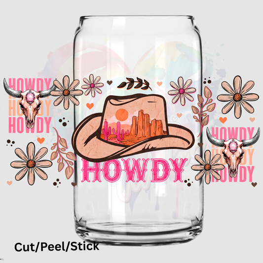 Howdy Cowboy 16 oz UV DTF Wrap
