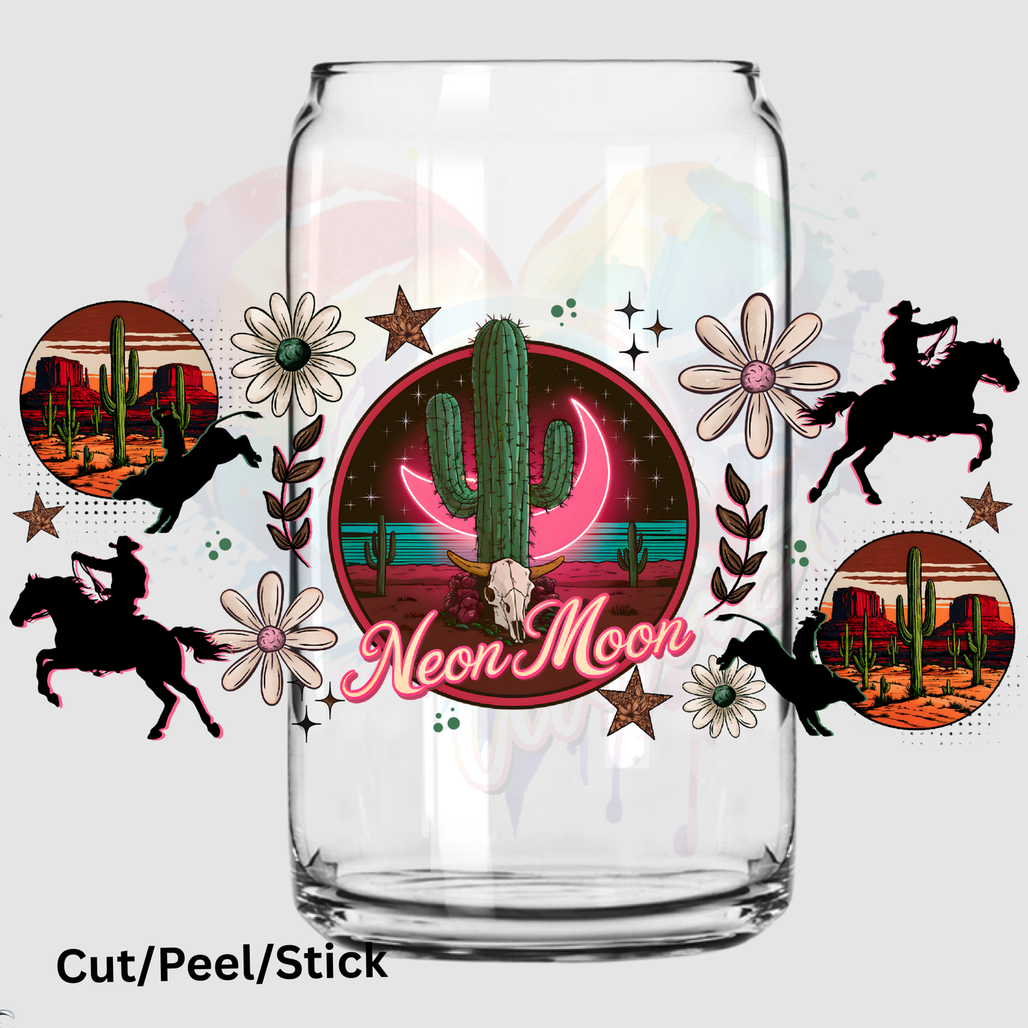 Neon Moon 16 oz UV DTF Wrap