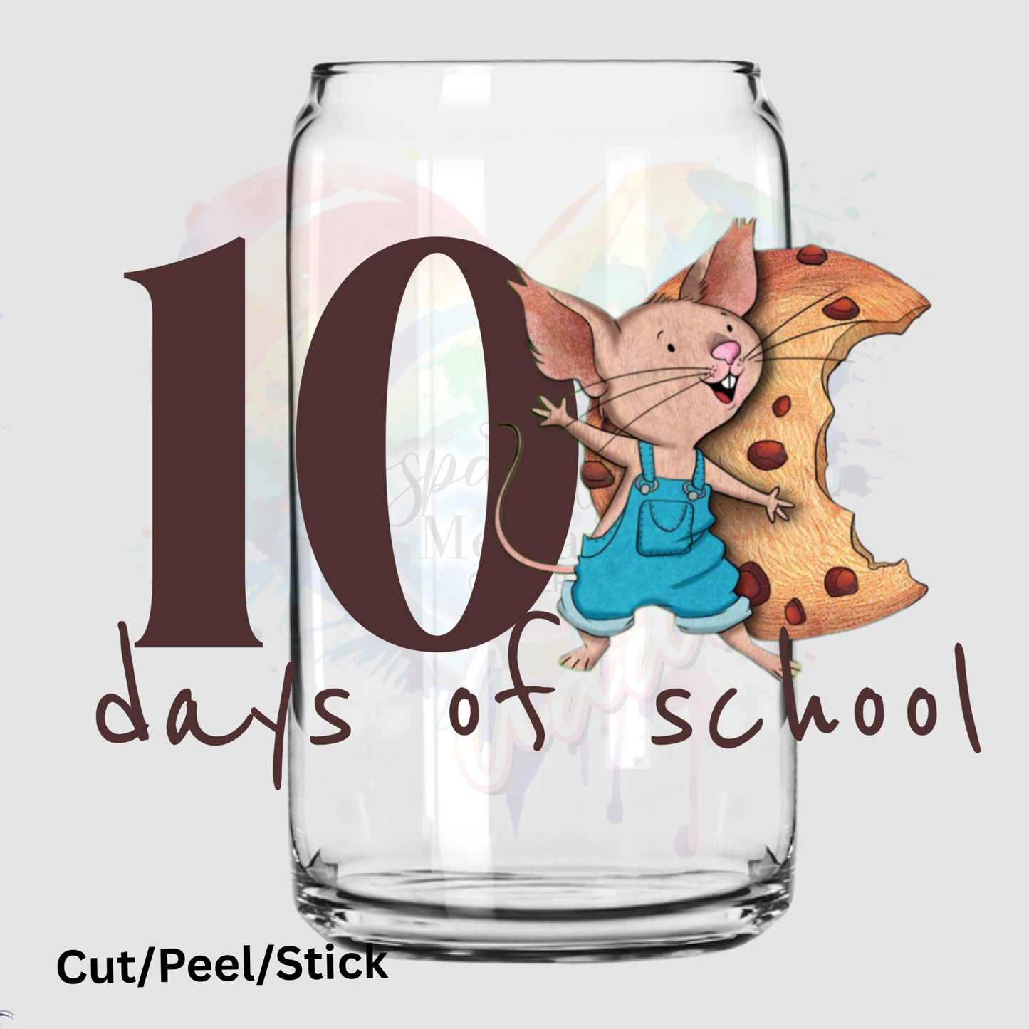 mouse cookie 100 days UV DTF Decal
