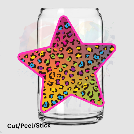 LF leopard Vintage Star UV DTF Decal