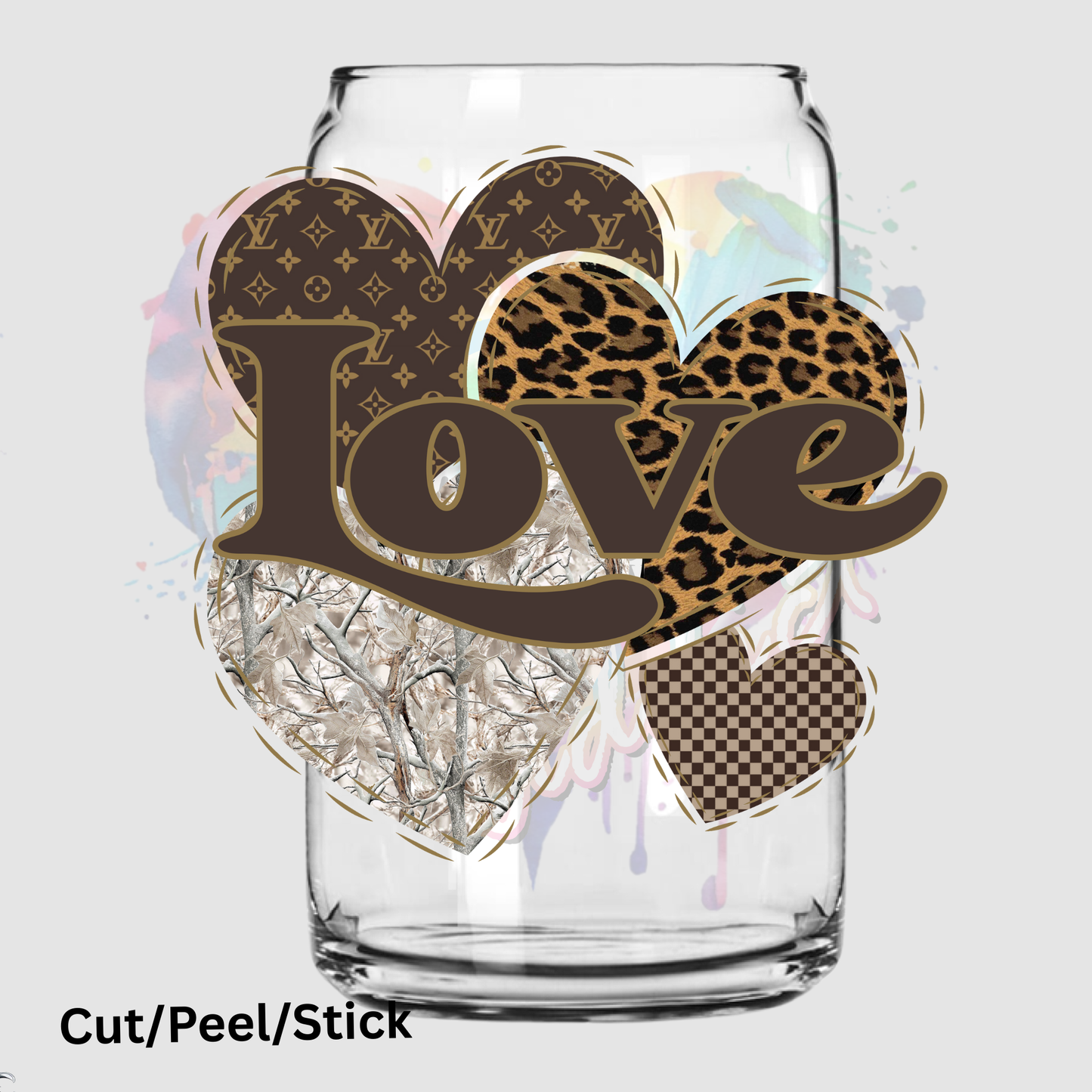 love LV Cheetah UV DTF Decal