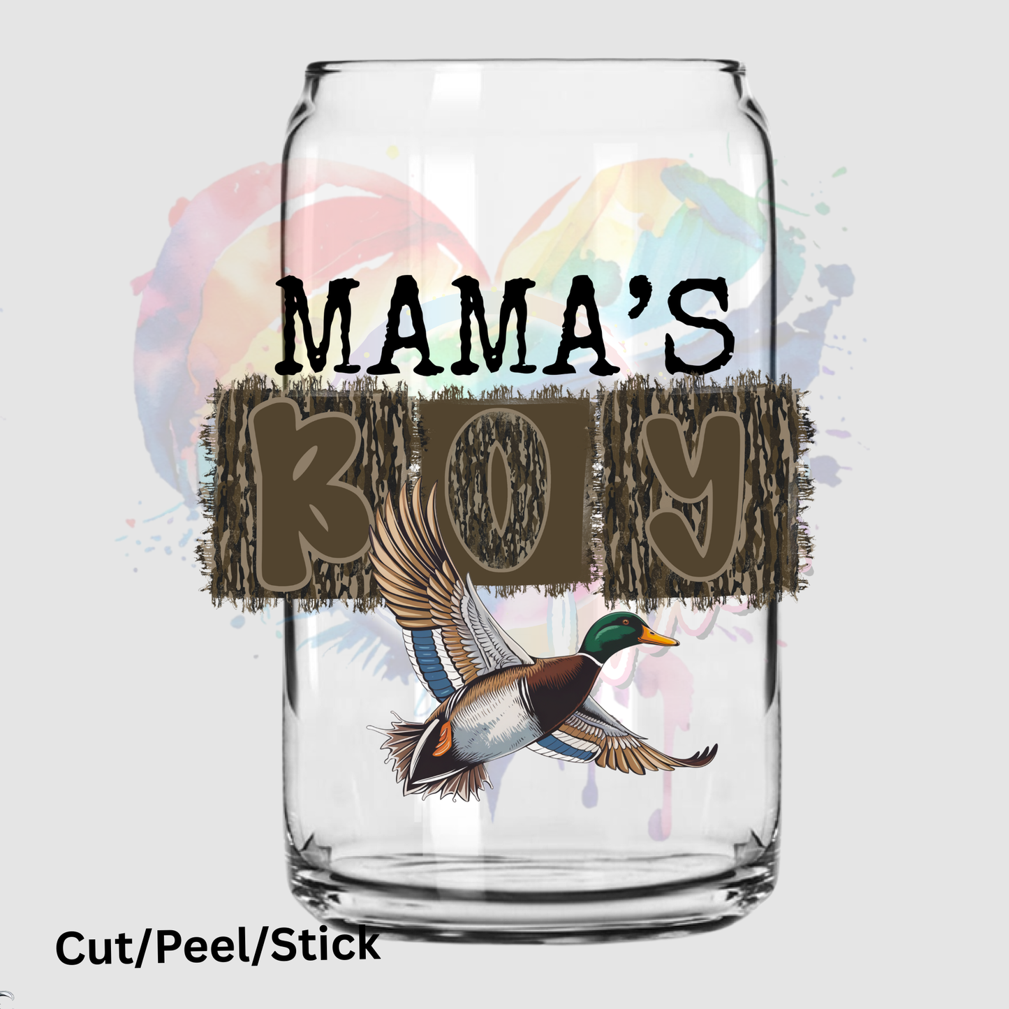 Mama's Boy Duck UV DTF Decal