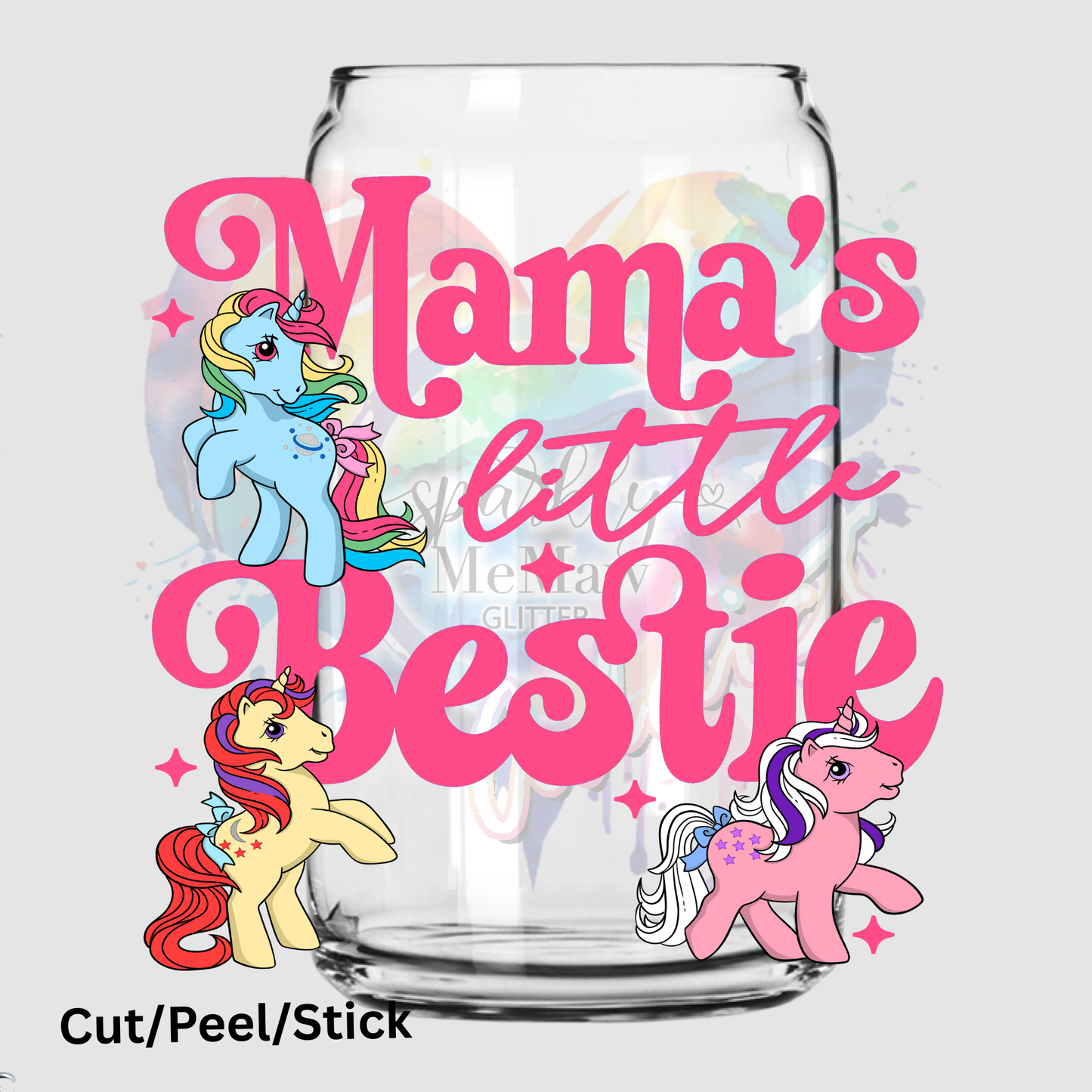 Mama's Lil Bestie Pink UV DTF Decal