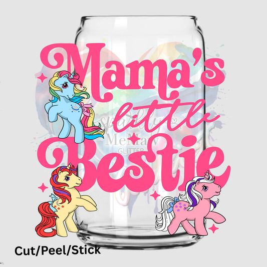 Mama's Lil Bestie Pink UV DTF Decal