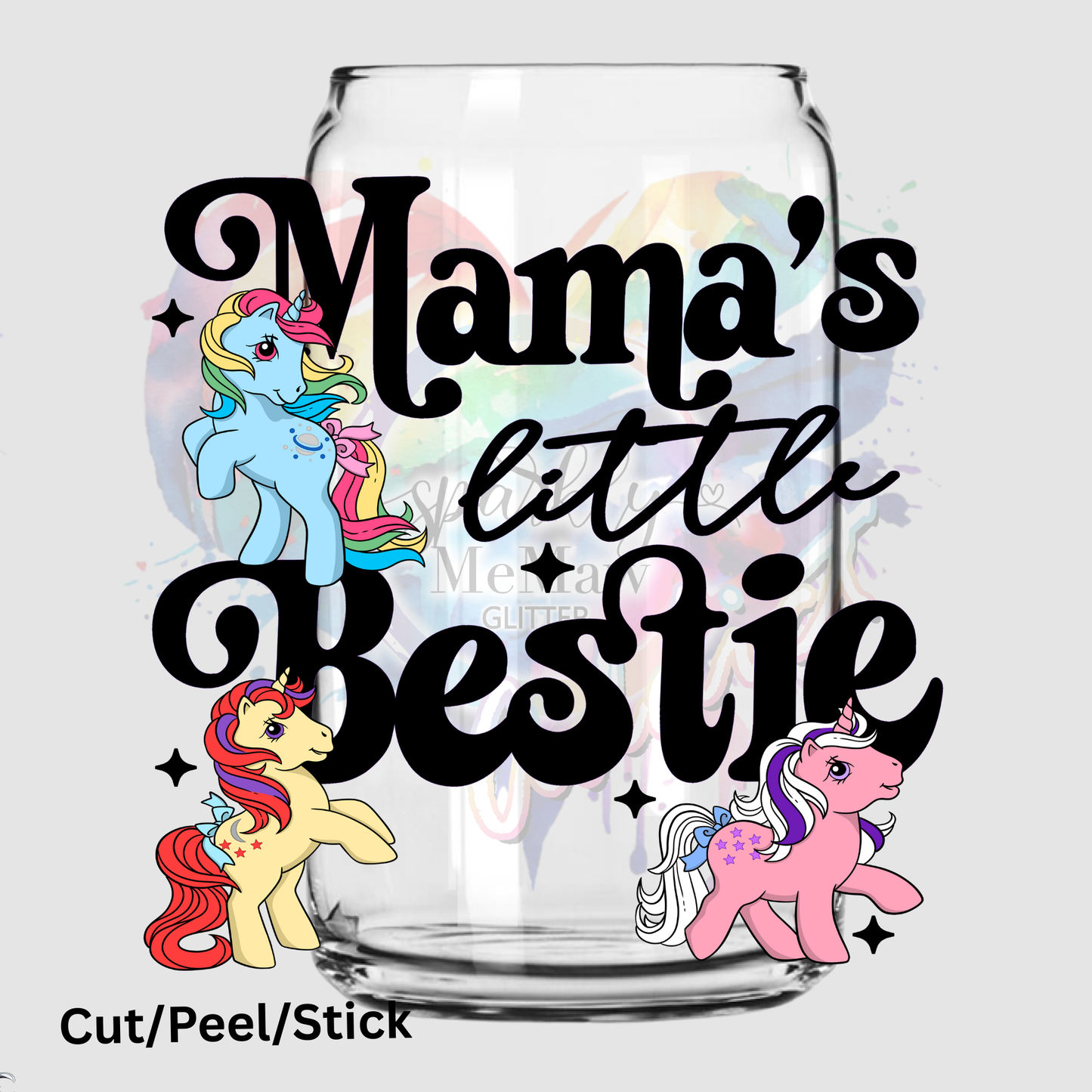 Mama's Little Bestie Black UV DTF Decal