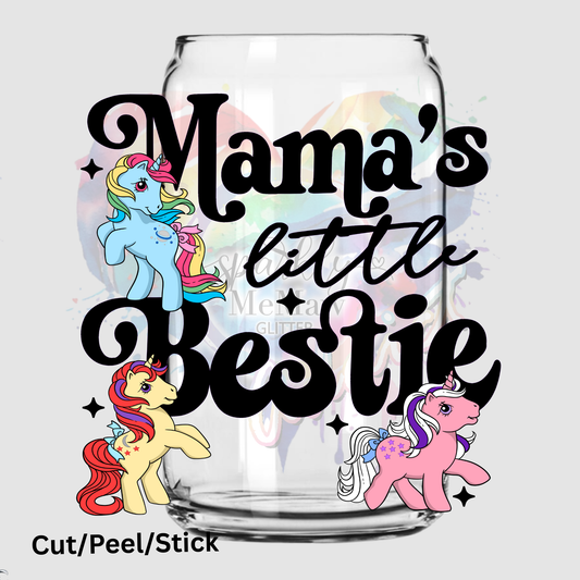 Mama's Little Bestie Black UV DTF Decal