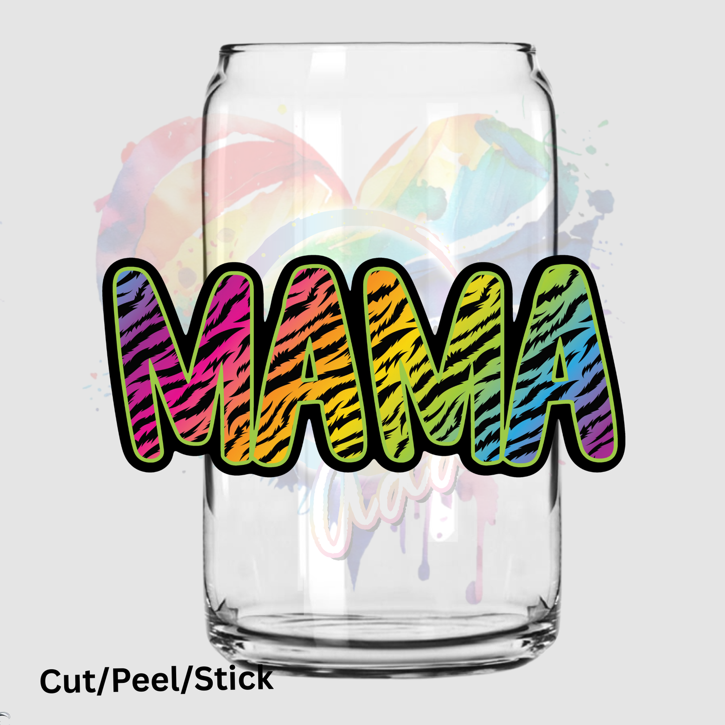 Zebra mama UV DTF Decal