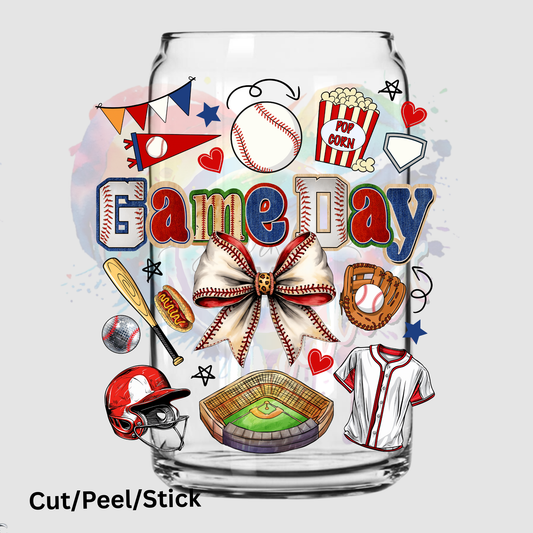 Game Day Baseball Collage UV DTF Decal