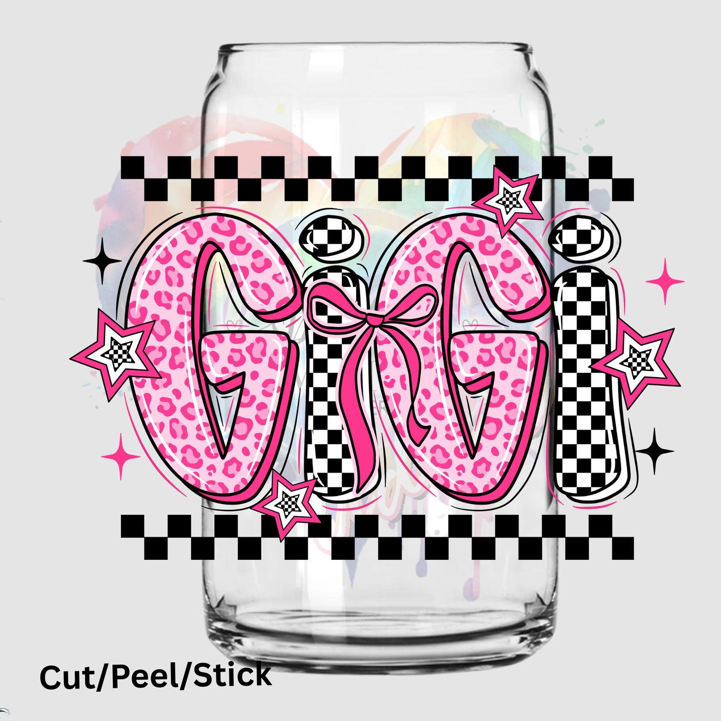 Gigi Checkered UV DTF Decal