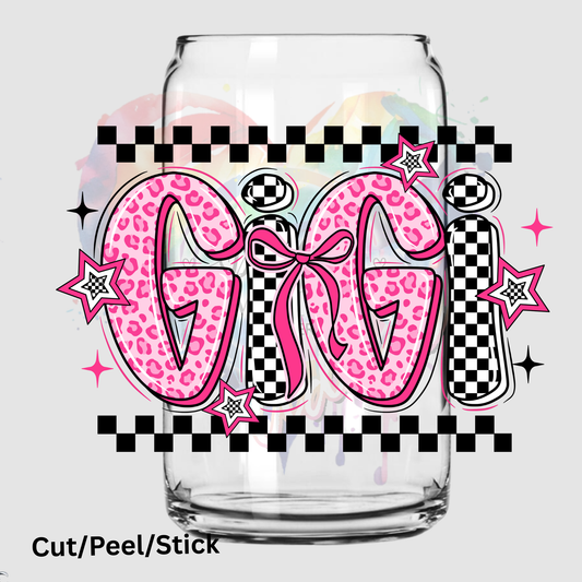 Gigi Checkered UV DTF Decal