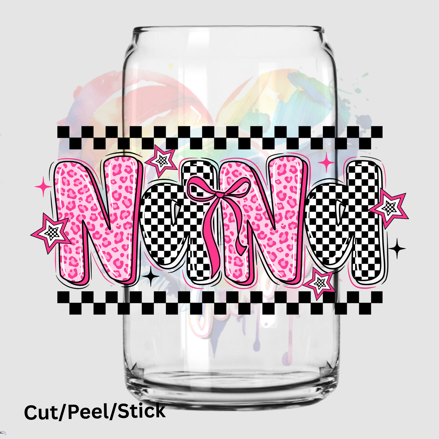 Nana Checkered UV DTF Decal