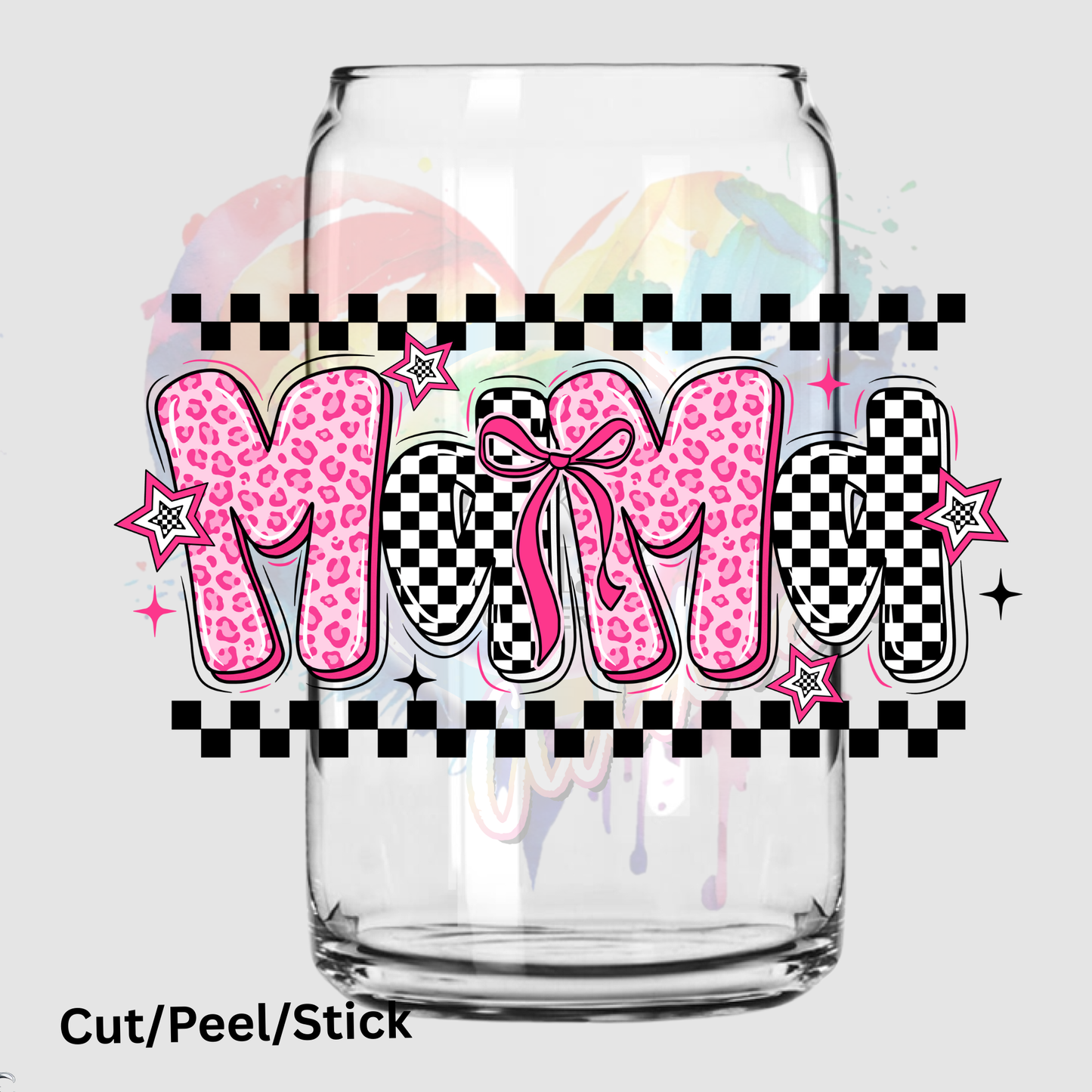 Mama Checkered UV DTF Decal