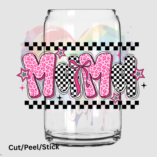 Mama Checkered UV DTF Decal
