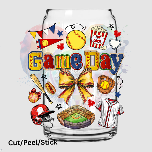 Game Day Softball Collage UV DTF Decal