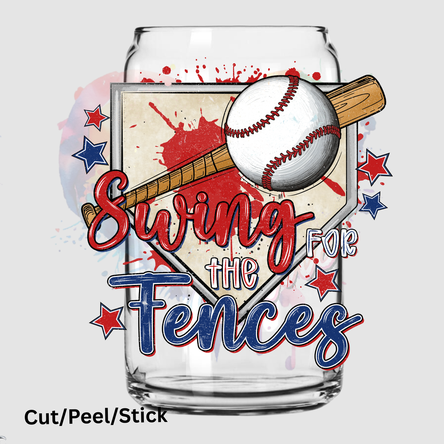Swing for the fences baseball UV DTF Decal