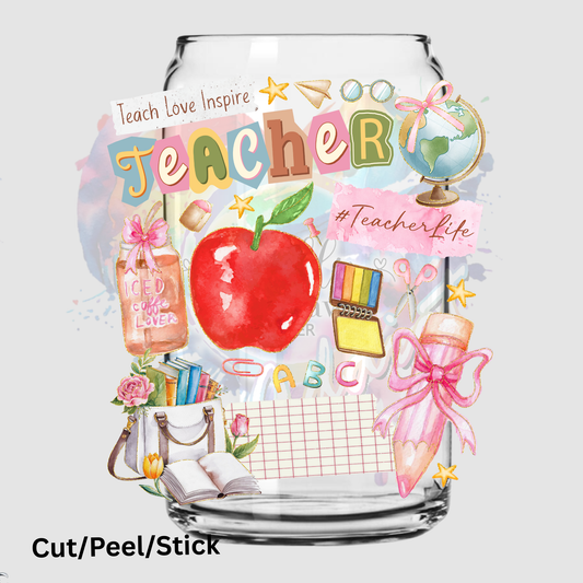 Teacher Collage UV DTF Decal