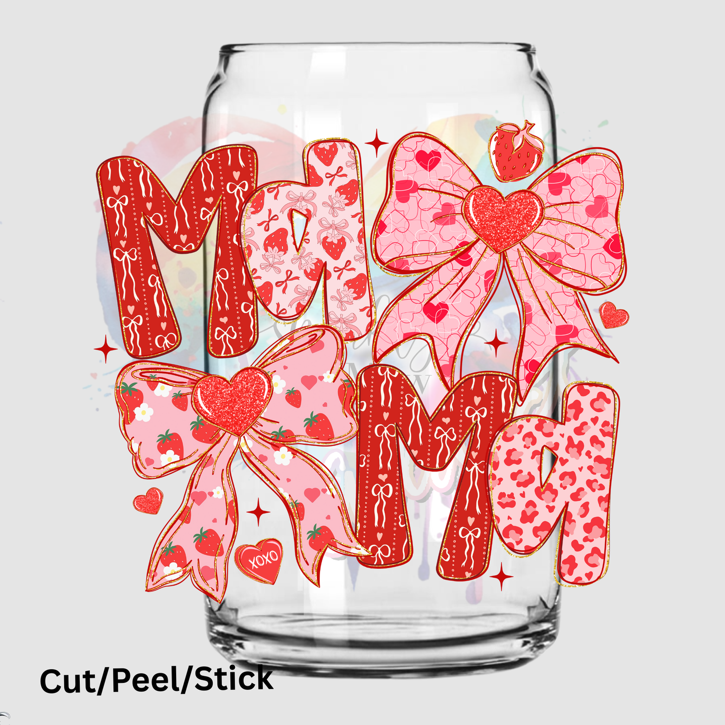 Coquette Mama Valentine UV DTF Decal