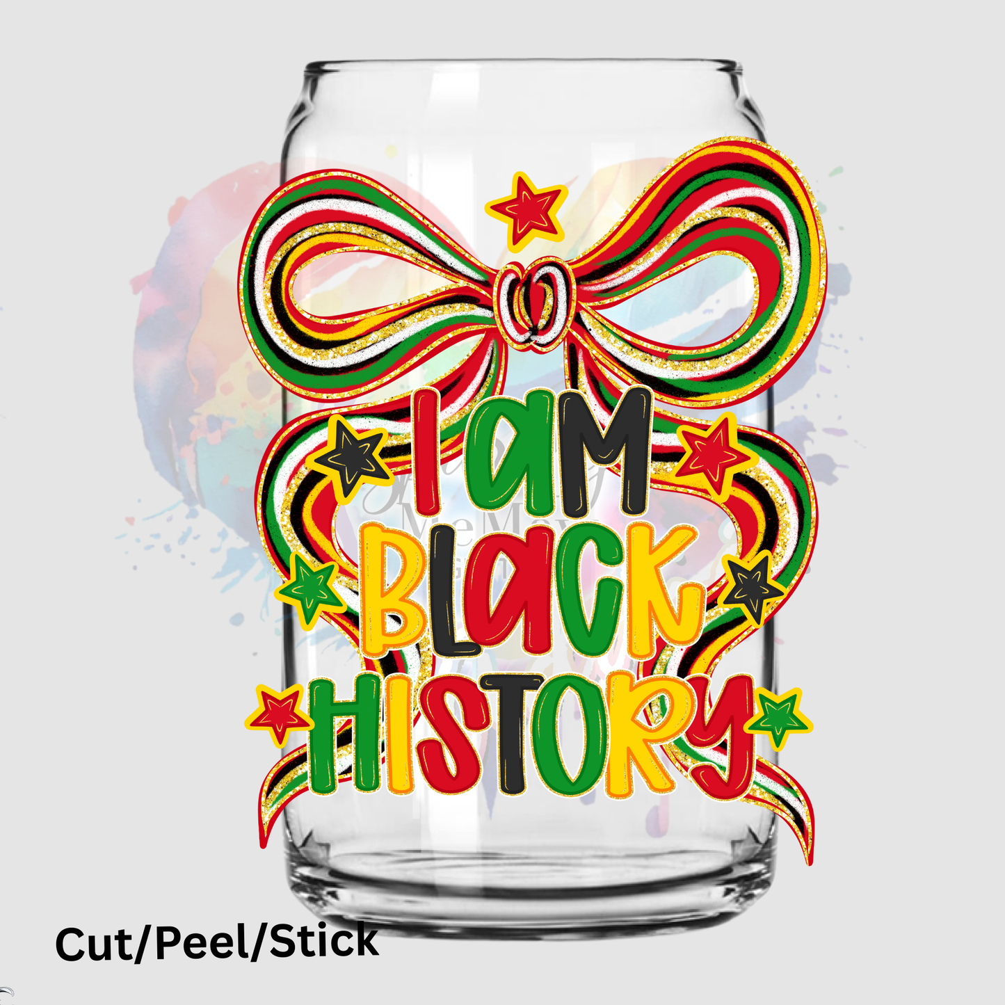 I am Black History Bow UV DTF Decal