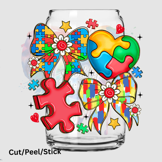 Autism Coquette Collage UV DTF Decal
