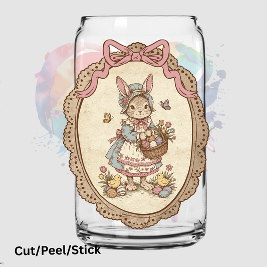 Vintage Spring Easter Bunny UV DTF Decal