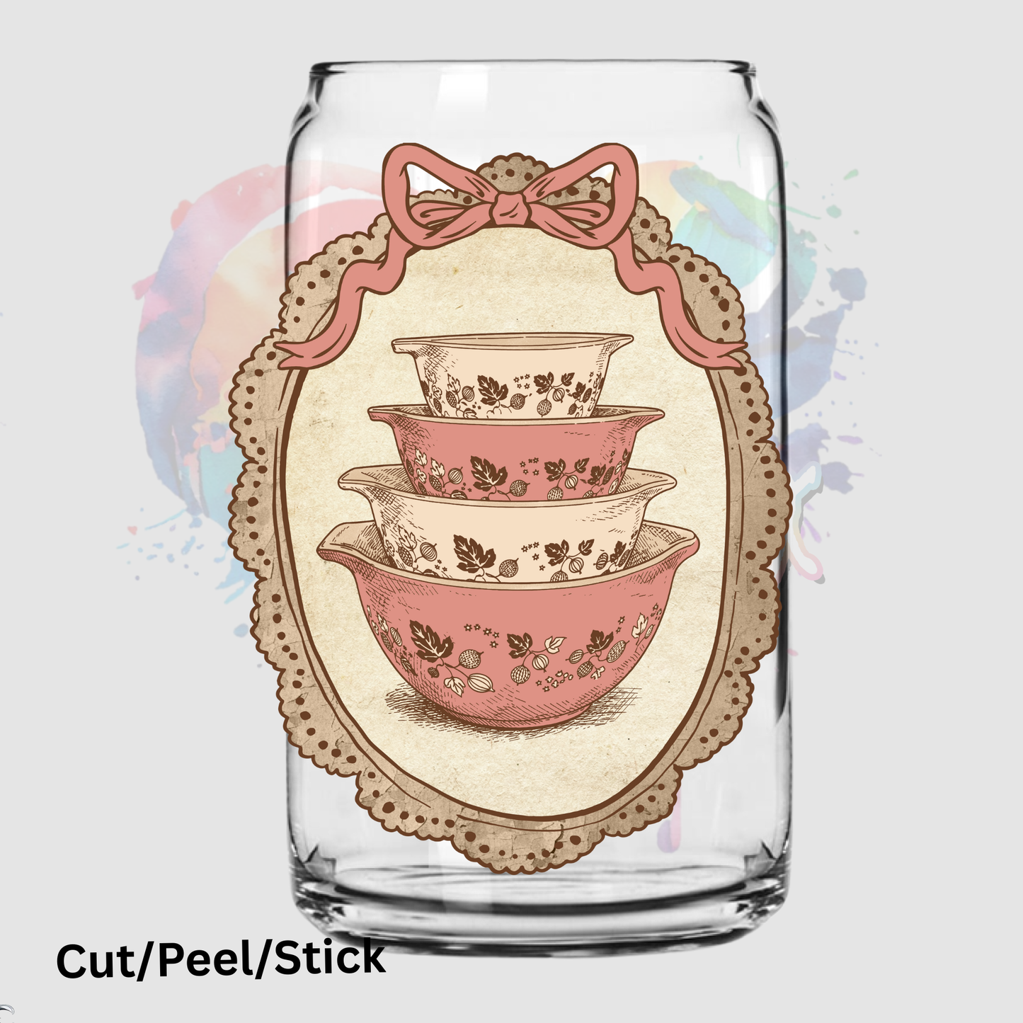 Vintage Pink Pyrex UV DTF Decal