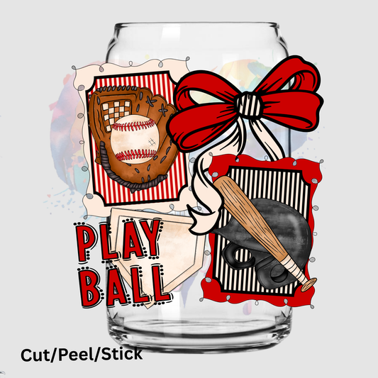 Play Ball Baseball UV DTF Decal