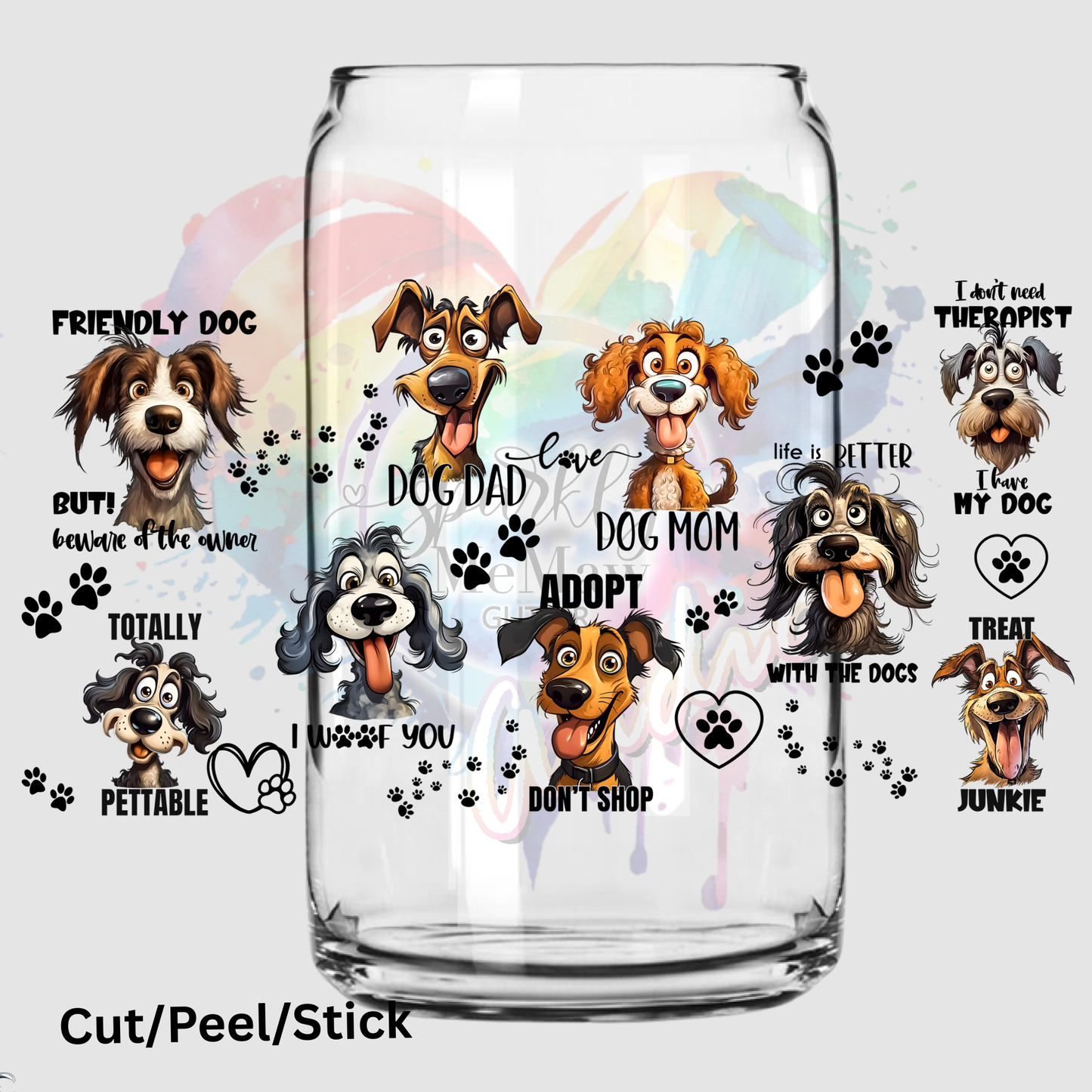 Funny Dogs UV DTF 16 oz Wrap