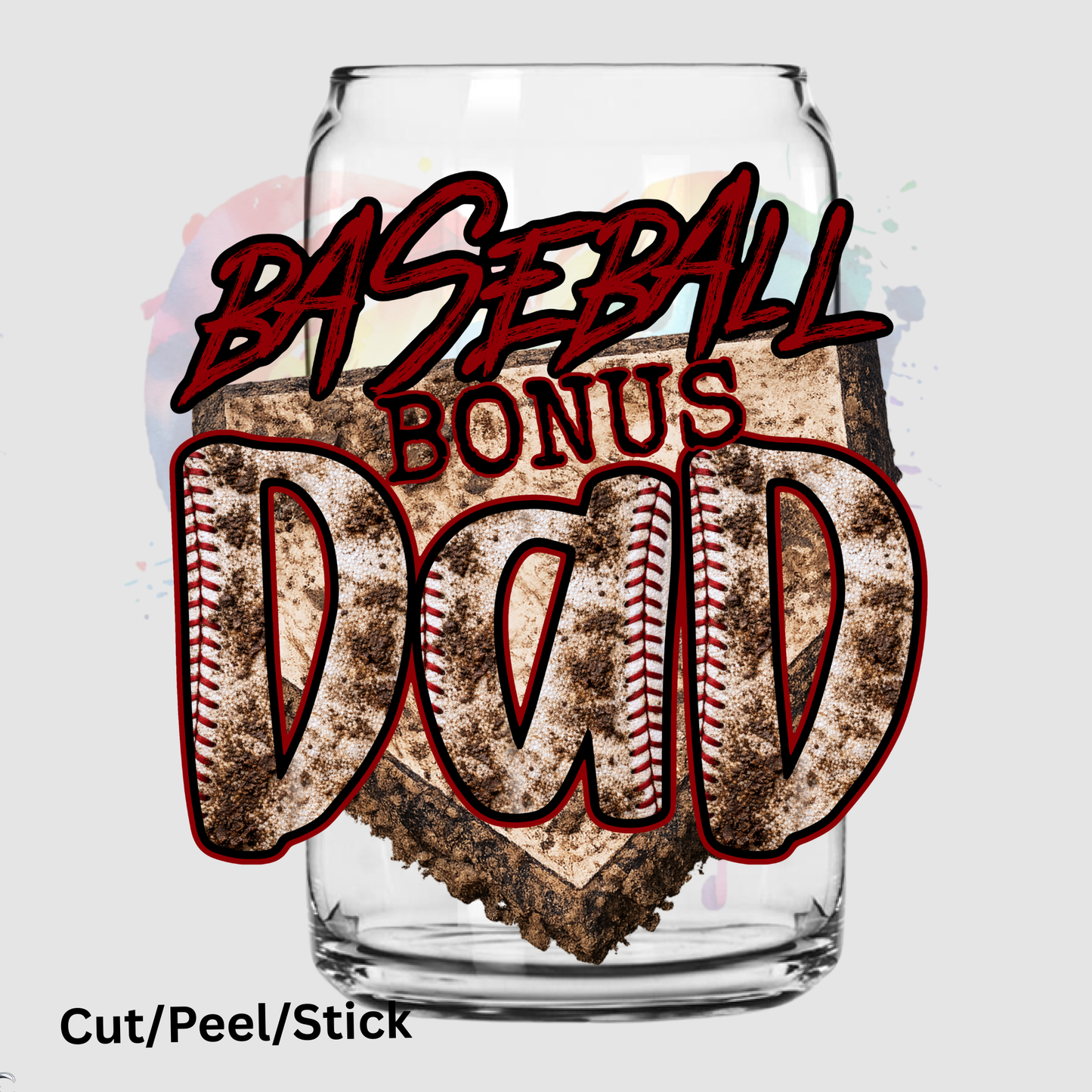 Baseball Bonus Dad UV DTF Decal
