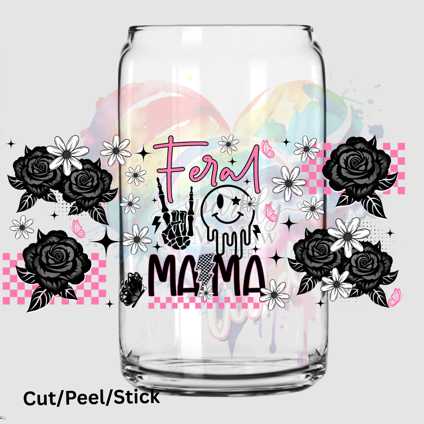 Feral mama UV DTF 16 oz Wrap