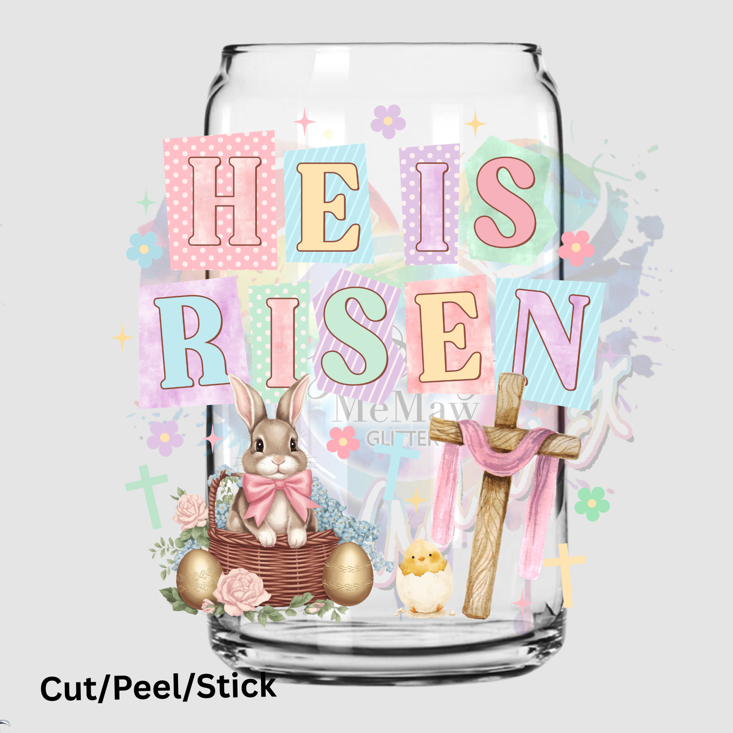 He is Risen Pastel Easter UV DTF DECAL