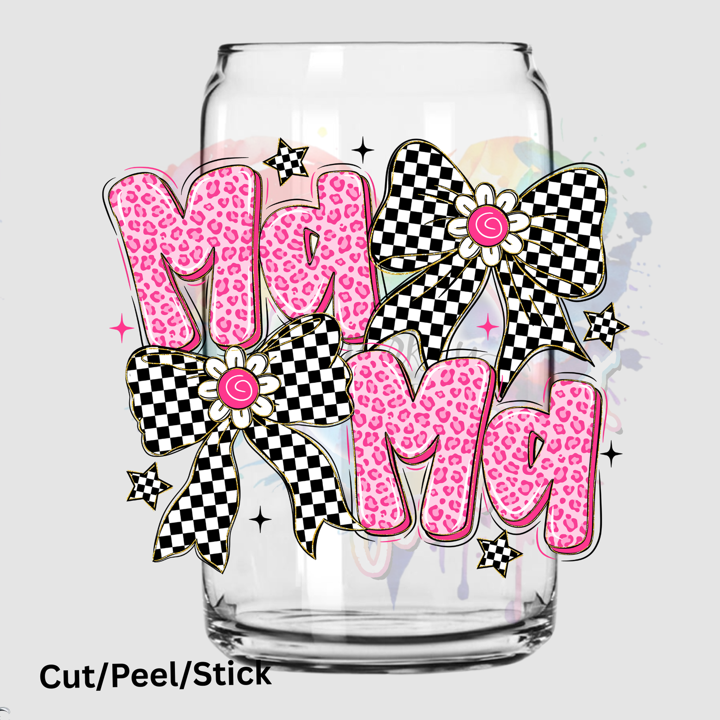 Retro Pink Leopard Mama Coquette UV DTF DECAL