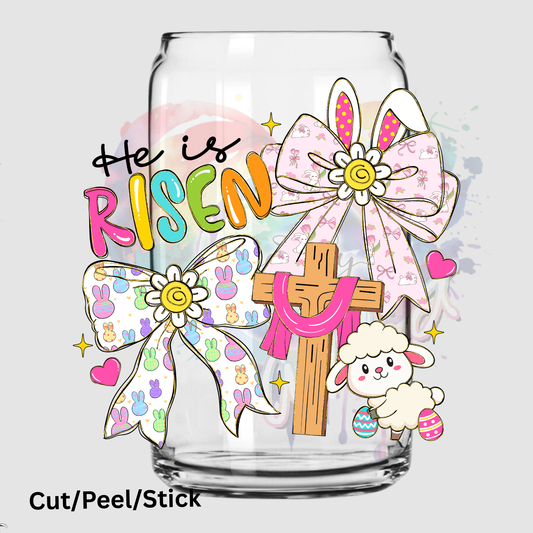 He is Risen Easter Coquette UV DTF DECAL