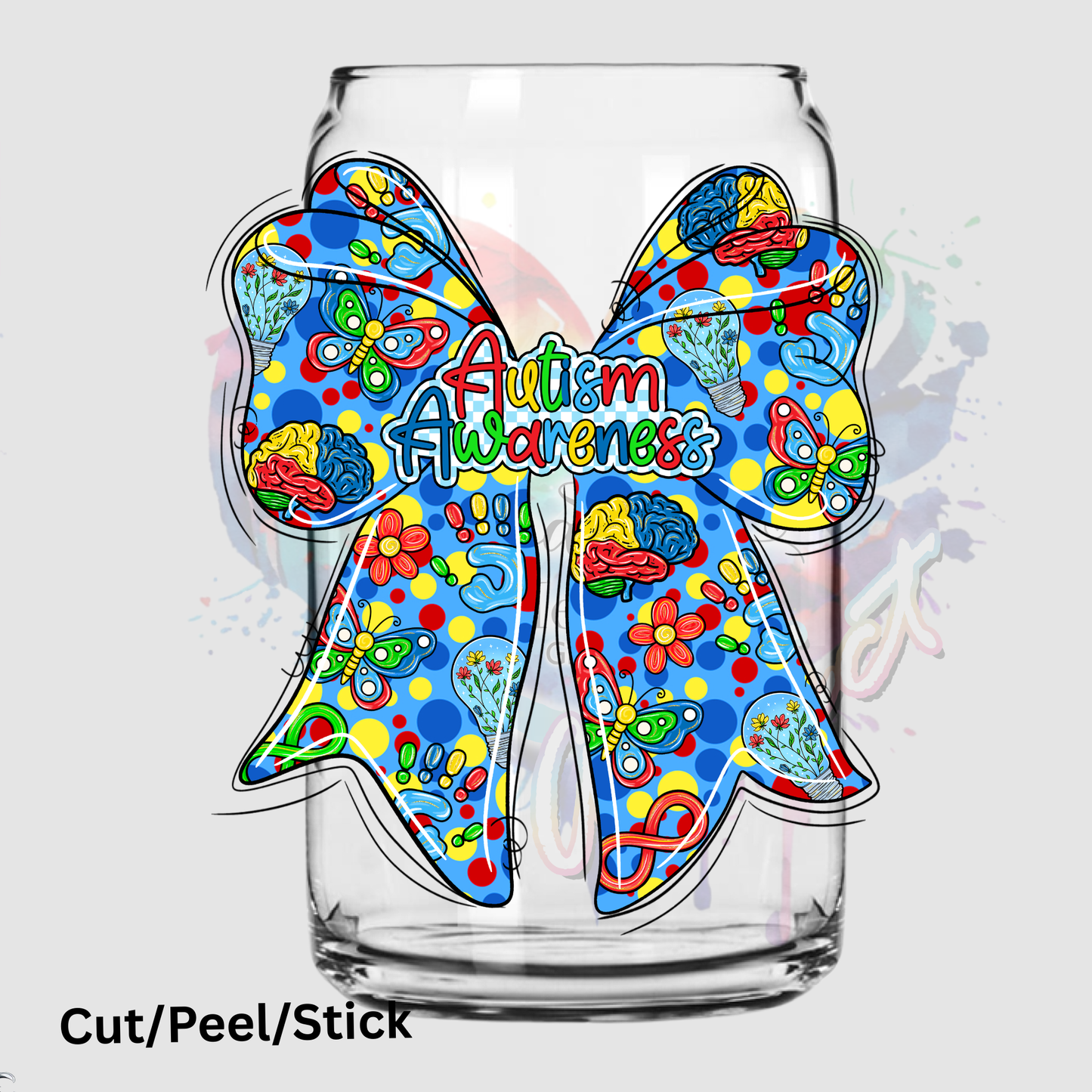 Autism Awareness Bow UV DTF DECAL