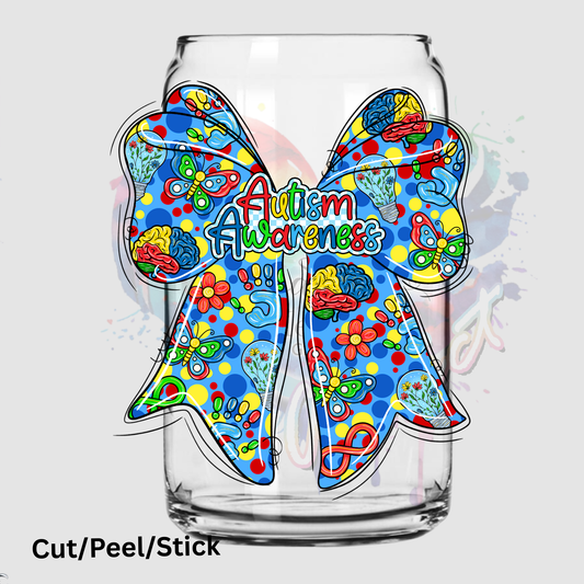 Autism Awareness Bow UV DTF DECAL