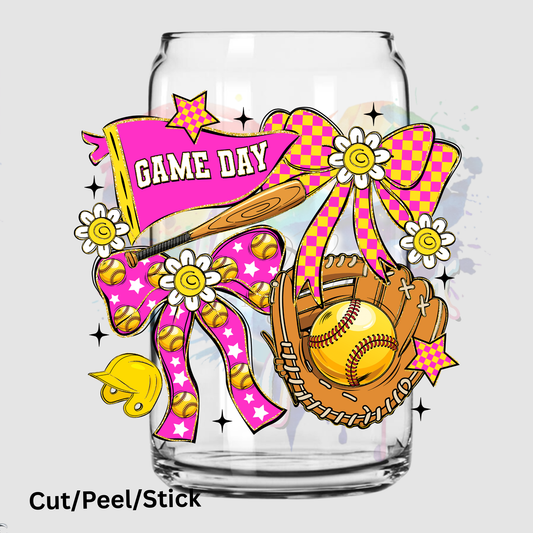 Game Day Softball Coquette UV DTF DECAL
