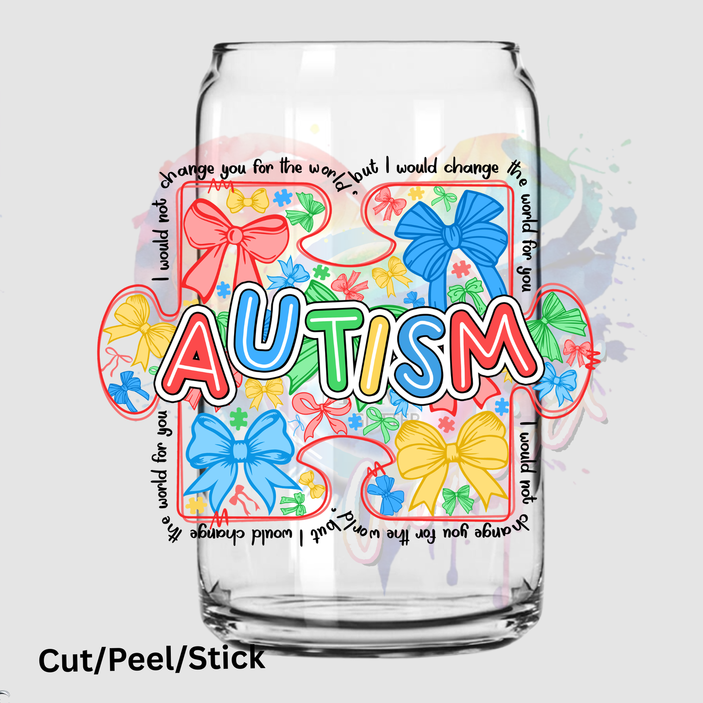 _Coquette Autism Puzzle Piece - UV DTF DECAL
