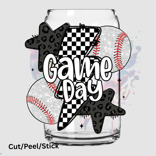 _Retro Game Day Baseball UV DTF DECAL