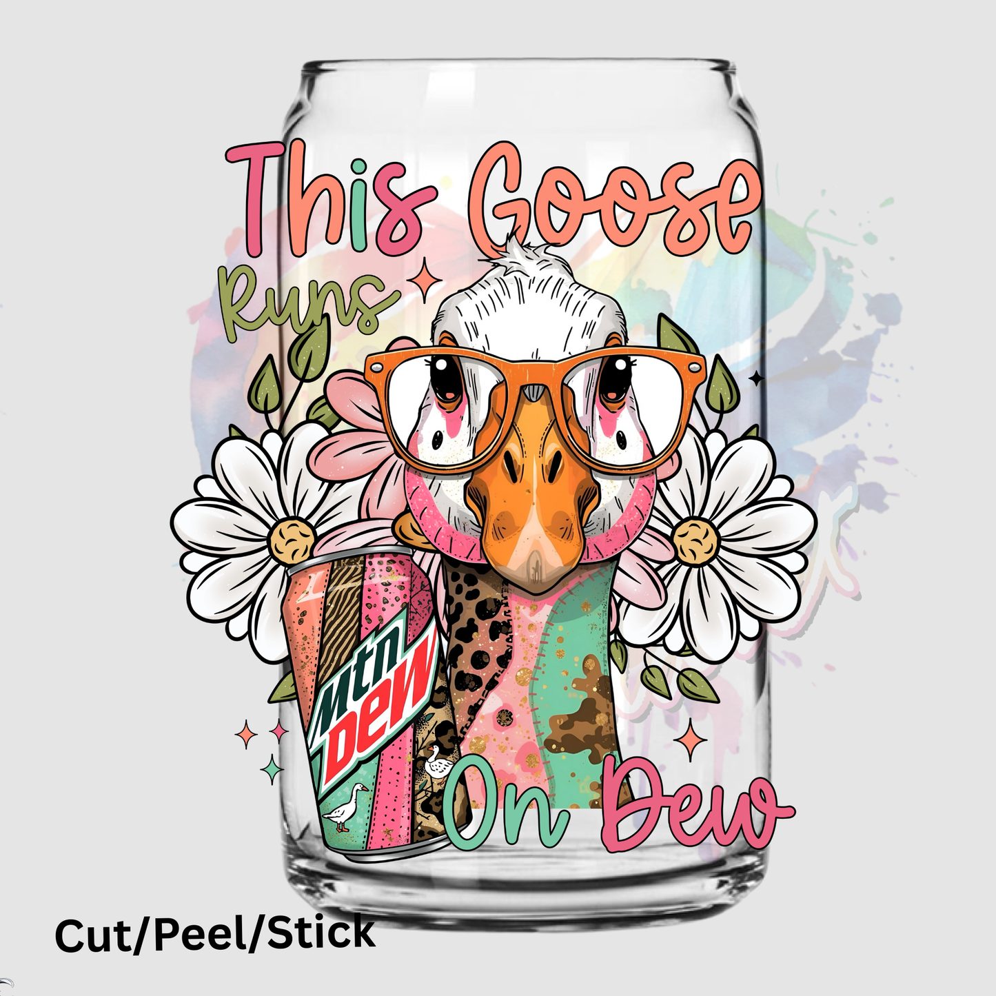 This goose runs on dew UV DTF Decal