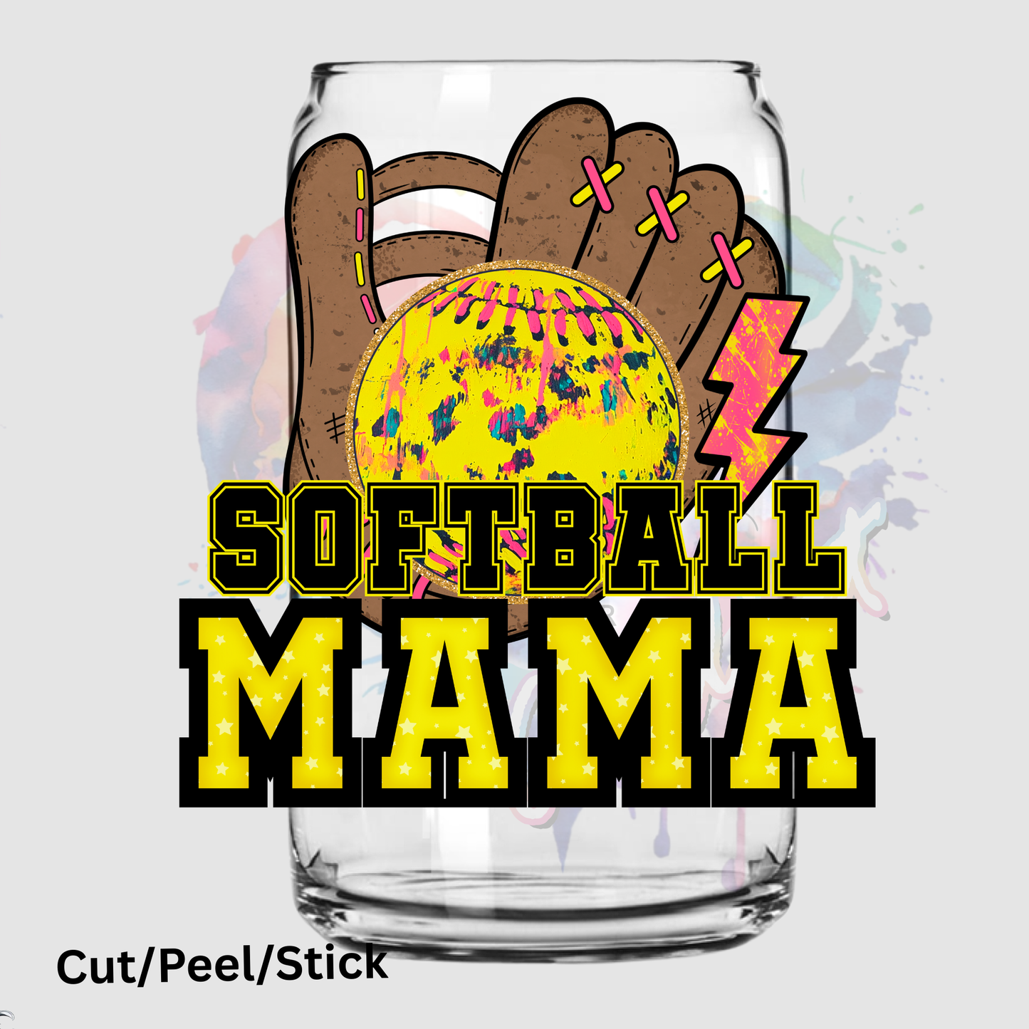Softball mama UV DTF Decal