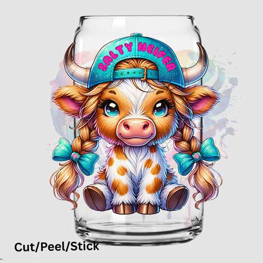 Salty Heifer Highland UV DTF Decal