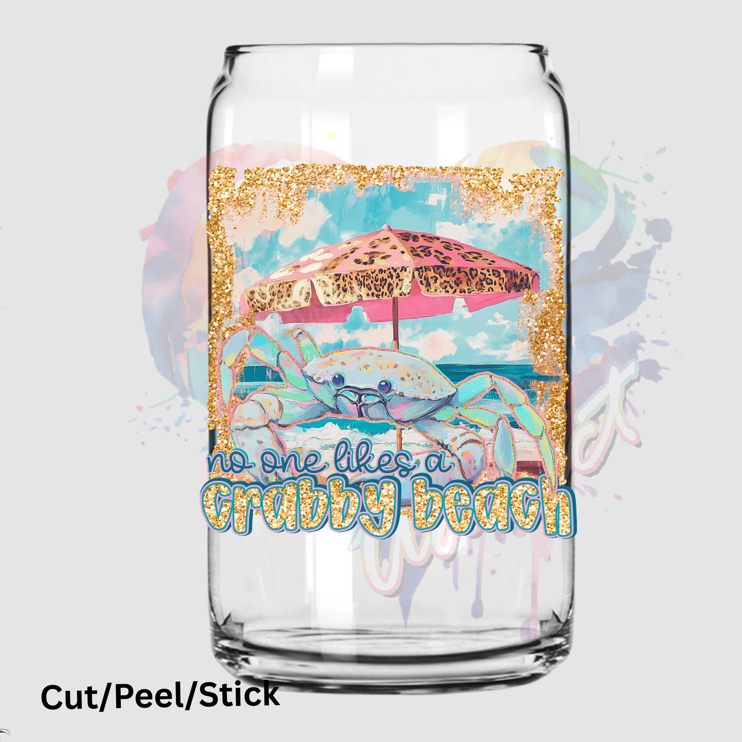 Crabby Beach UV DTF Decal